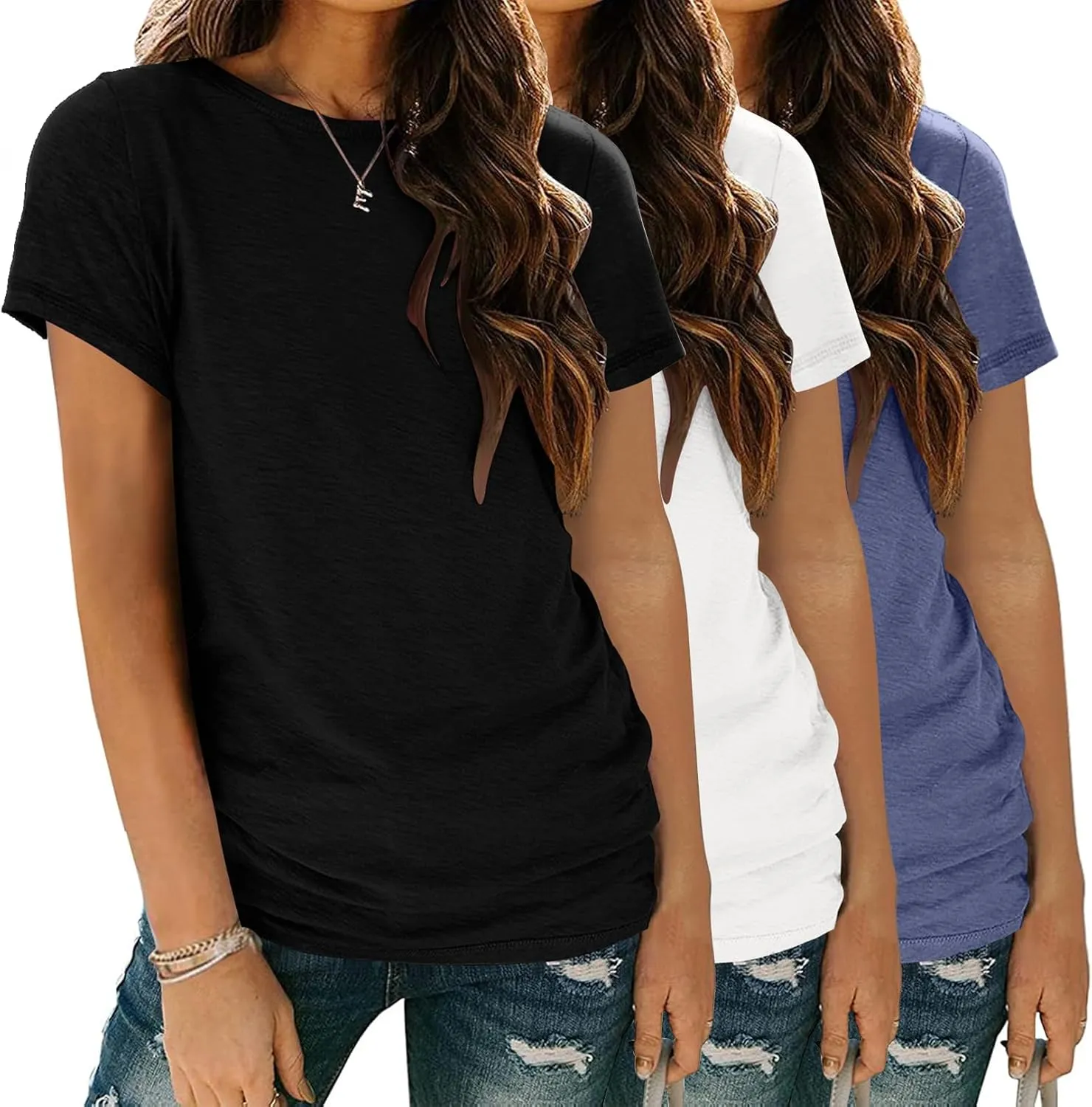 Zeagoo Womens 3 Pack T Shirts Basic Short Sleeve Tees
