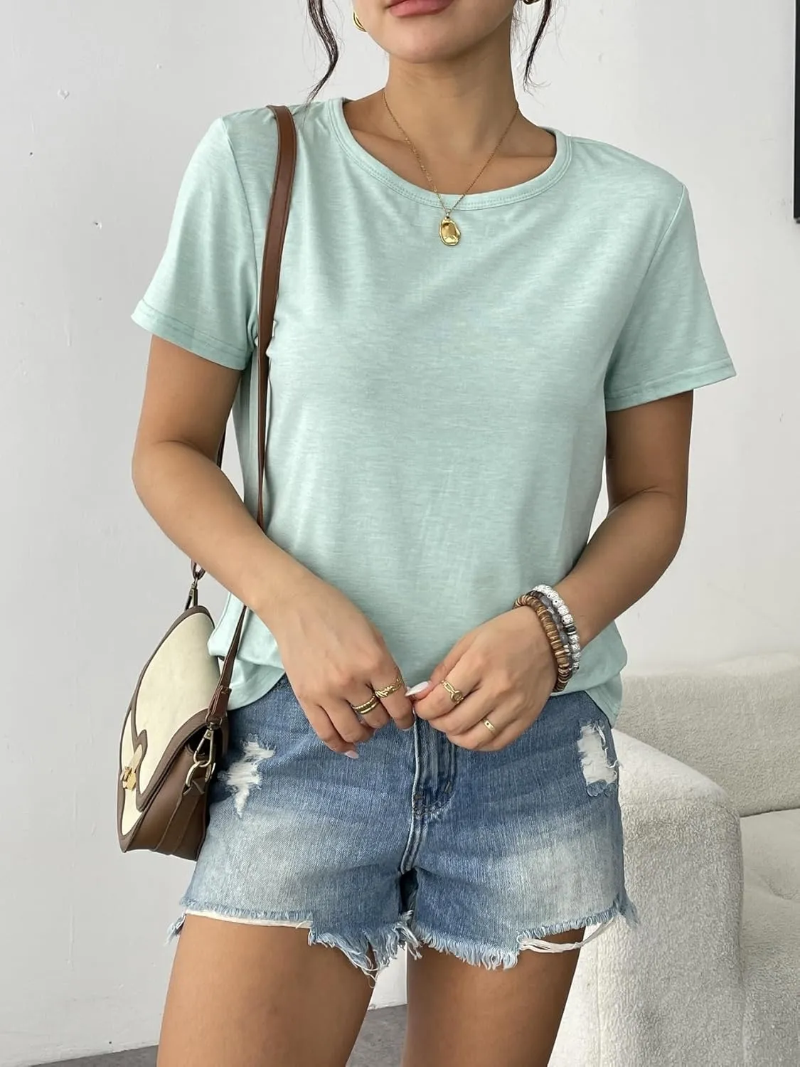 Zeagoo Womens 3 Pack T Shirts Basic Short Sleeve Tees